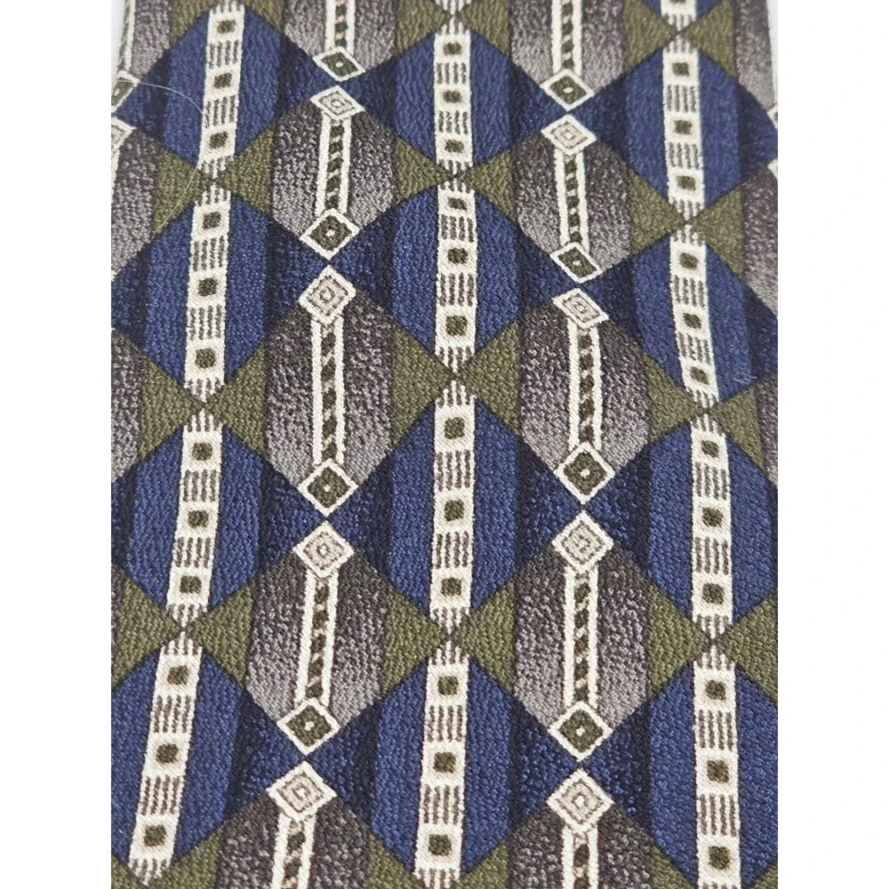 Lamberti Italy Art Deco Necktie Silk Diamond Geometric Vintage Handmade